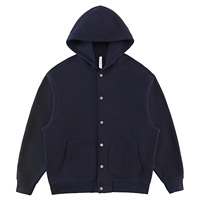 Cardigan en molleton brossé style veste de baseball, à boutons, de haute qualité, avec logo personnalisé, épais, pour hommes et unisexe