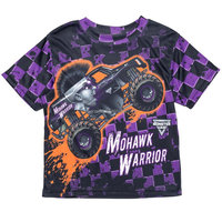 Kaos Lengan Pendek Anak Laki-Laki yang Dapat Disesuaikan, Cetak Digital 3D Seri Monster Jam, Kasual O-Neck, Pakaian HIGH STREET yang Dikompresi
