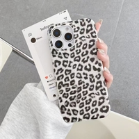 Top Design pour Iphone Couverture de téléphone portable Housse de téléphone portable en cuir Pu de luxe Coque de téléphone léopard personnalisée