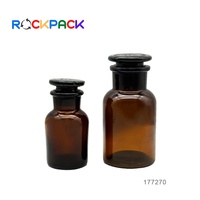 Amber Wide Mouth Chemical Lab Glass 30ml-1000ml Pharma Reactif Flacon de médicament avec bouchon en verre pour emballage