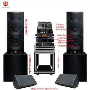 800W Passive Professional Audio Dual 15 pouces DJ Power Speaker Box Pa System Loudspeaker T.I Pro Audio