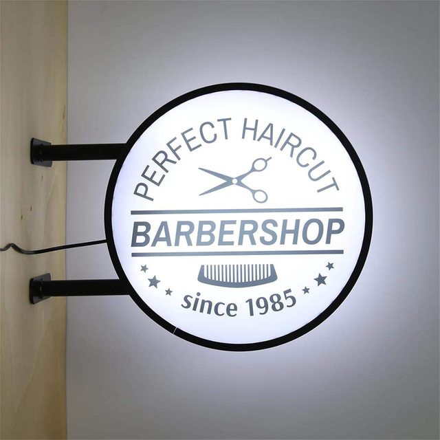 Led Double Sided Outdoor Advertising Projecting Light Box Sign Waterproof Round Sign Billboard for Retail Store