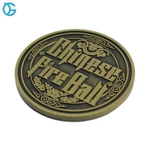China dragón 3D latón antiguo de Metal Chellenge moneda para recuerdo - Product Image 1