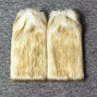 Couvre-jambes en fausse fourrure de loup gris, chauds et respirants, effet push-up, style Y2K, pour bottes, chaussettes en peluche sexy pour fille, unisexe, collection automne-hiver