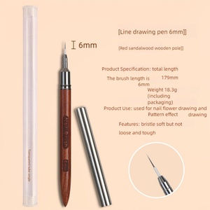 Pincel de Nail Art Profesional con Mango de Madera Ultrafino y Pelo de Nylon para Salones de Belleza - Product Image 5
