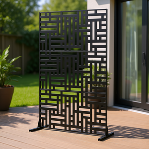 Schermo Privacy D0100XUY1TG 47 X 76 Pollici, Design Moderno in Metallo Nero per Porte e Finestre del Patio - Product Image 2