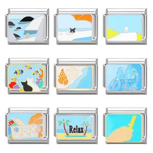 Série italienne d'accessoires de bracelet tendance en bleu de style dessin animé - Accessoires de bracelet modulaires créatifs - Product Image 3