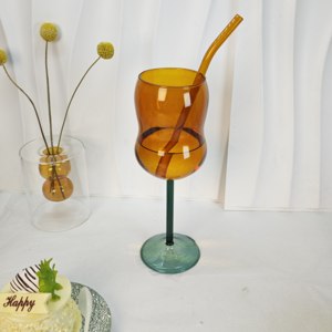 Hot Sale Weddings Colored Wine Stem <strong>Glasses</strong> <strong>Amber</strong> <strong>Glass</strong> Wine Champagne <strong>Cup</strong> - Product Image 4
