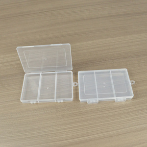 Transparent Plastic <b>Storage</b> <b>Box</b> 3 Compartment Rectangular With Lid For Tools Hardware Samples Organizing <b>Small</b> Parts Display - Product Image 1