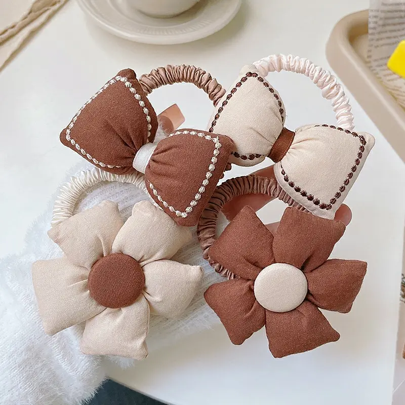 2022 Newest Flower Hair Tie Japanese and Korean Bowknot High Elasticity Hair Accessories for Girls