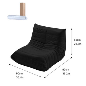 Canapé de sol minimaliste style <span class=keywords><strong>Togo</strong></span>, fauteuil paresseux individuel en microfibre douce pour salon et appartement - Product Image 3