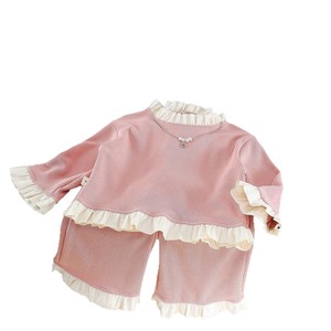 Conjunto de Ropa de Dos Piezas para Niñas, Primavera-Otoño, Manga Larga, con Encaje y Collar Decorativo - Product Image 5
