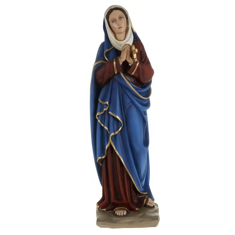 Наружные религиозные статуи из стекловолокна в натуральную величину Дева Мария, скульптура для Рождественского украшения