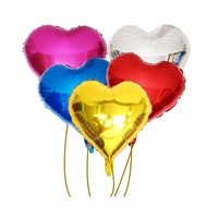 Ballon géant en forme de cœur de 18 pouces, blanc, rouge et noir, pour anniversaire, Saint-Valentin, Halloween, gonflable à l'air ou à l'hélium