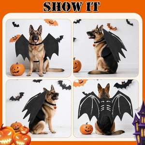 Poliéster Lujo Halloween Otros accesorios de ropa para mascotas Alas de murciélago negro Disfraz de perro Cosplay - Product Image 6