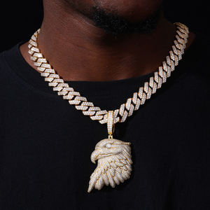 Pendentifs de mode, breloques en argent sterling 925, diamant moissanite VVS, pendentif aigle <span class=keywords><strong>blanc</strong></span> américain étincelant pour <span class=keywords><strong>rappeur</strong></span> homme - Product Image 5