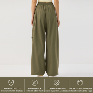 <span class=keywords><strong>Pantalon</strong></span> de jogging taille haute à jambe large pour <span class=keywords><strong>femme</strong></span>, style parachute ample, cargo, streetwear, survêtement, personnalisable OEM, vente en gros - Product Image 4