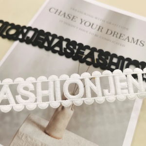 Oferta en Stock: Ribete de Encaje Bordado con Borlas Suaves y Diseño de Letras Inglesas de Alta Calidad para Manualidades, Costura y Accesorios de Ropa - Product Image 4