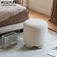 WISEMAX FURNITURE Mobilier de salon nordique, Chaise en tissu bouclé, Tabouret rond pour chaussures, Canapés, Pouf d'angle, Chaise de salon