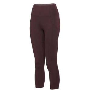 PIHA SPORTS Womens Mid Waist Sports Leggings Fitness Capris Running Tights Pocket <b>3</b>/4 Length Slim Fit Cropped Yoga Pant - Product Image 2