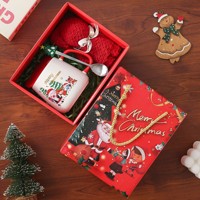 Mug en céramique mignon avec couvercle et cuillère pour les cadeaux de fête de Noël et d'anniversaire - Cadeau pour filles