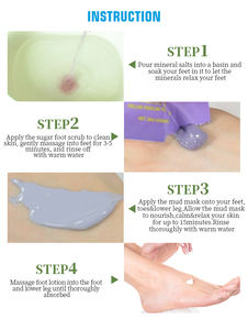 Jelly Foot Soak, Exfoliante de azúcar, Máscara de barro, Crema para pies Kit de pedicura de 4 Pasos para pies en casa Kit de spa para pies - Product Image 6