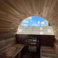 Ruang Sauna Tong Kayu Luar Ruangan untuk 4 Orang, Sauna Tong Kayu Tradisional