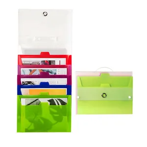 Plastic PP Custom 6 Pocket Letter/A4 Size Cascading Wall Organizer Hanging Expanding File Folders