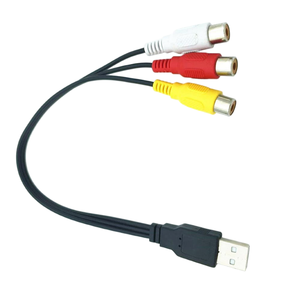 สายเคเบิลแปลงสัญญาณภาพและเสียง USB ตัวผู้ เป็น 3RCA <span class=keywords><strong>RGB</strong></span> ตัวเมีย พร้อมอะแดปเตอร์และตัวเชื่อมต่อ - Product Image 2