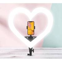 Anneau lumineux RGB en forme de cœur de 10 à 19 pouces avec trépied, lumière d'appoint LED 8 couleurs pour diffusion en direct, maquillage et vlog