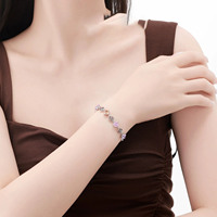 Bracelet élégant en cristal argenté de haute qualité, bijoux de mode pour femmes, design charmant, à porter tous les jours, cadeau