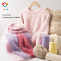Fil fantaisie effet alpaga à poils longs 9NM, mélange laine et polyester recyclé, fil à tricoter moelleux pour pulls d'hiver – Approvisionnement direct usine