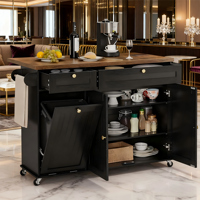 Chariot de rangement de cuisine moderne pour restaurant commercial avec roulettes, design en panneaux de bois, pour usage extérieur et bar à domicile