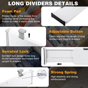 Paquete de 5 Separadores de Cajones Rectangulares Plegables Ajustables de Plástico Ecológico, Organizador de Joyas Expandible de 4 Pulgadas de Alto - Product Image 3