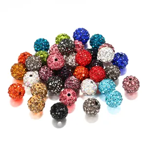 Silver Ball Rhinestone Disco Glass Diamond 10MM Bead Crystal Beads For Jewelry Making