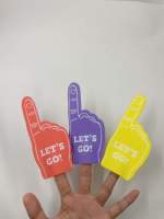Gants de supporters en mousse EVA/éponge avec logo personnalisé, doigts en mousse pour encourager