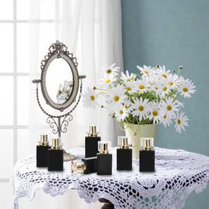 Flacons de parfum vides en verre noir carré à col vissé, rechargeables, 30 ml, 50 ml, 100 ml - Product Image 5