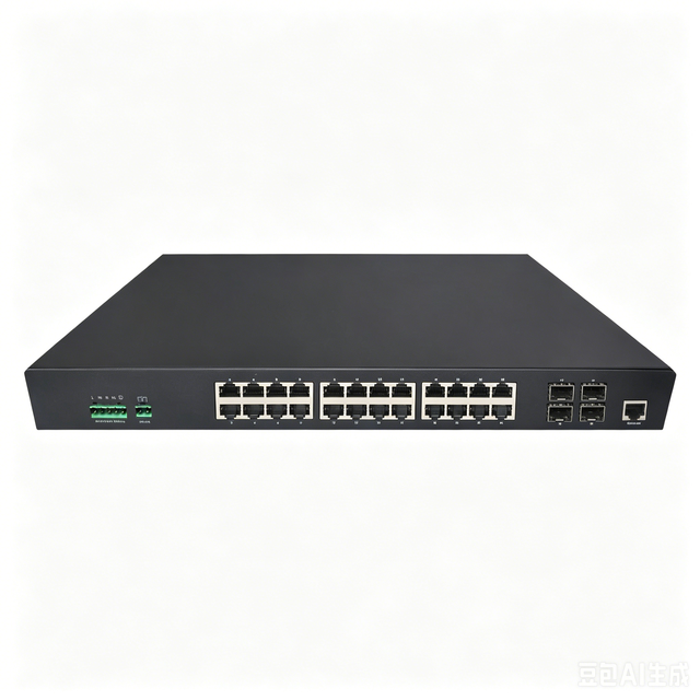 IRS3024F4-24P-AC-L3 Managed Gigabit Industrial Ethernet Switch with PoE Injector