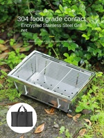 Four pliant d'extérieur en acier inoxydable 304, barbecue portable intégré au charbon de bois, compatible avec la table IGT
