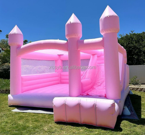 Mini petit trampoline de maison de rebond en PVC rose de qualité commerciale 5*5m château gonflable gonflable pour mariages/anniversaires - Product Image 2