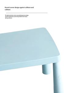 Ensemble table et chaises blanches pour enfants, idéal pour salle de jeux, chambre, coin <span class=keywords><strong>d</strong></span>'apprentissage, <span class=keywords><strong>d</strong></span>écoration moderne pour la maison, un ensemble comprenant une table et deux chaises - Product Image 6