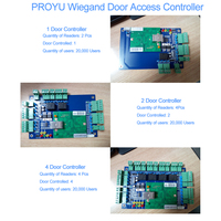 Kit de contrôle d'accès TCP/IP quatre portes avec serrure électrique, lecteur de carte, alimentation et bouton de sortie
