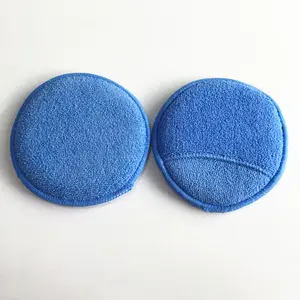 Almohadilla aplicadora con bolsillo para coche, esponja redonda de microfibra de 5,5 pulgadas de diámetro para limpieza de casa, pulido y encerado