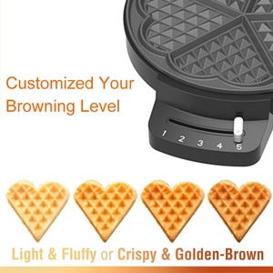 Custom Logo 5 Slice Non-Stick Ei Wafelijzer <span class=keywords><strong>Maker</strong></span> Machine Grote Ronde Hart Gevulde Belgische Wafel <span class=keywords><strong>Maker</strong></span> Voor Huishouden - Product Image 3