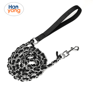 HanYang OEM-Correa de metal a prueba de masticación personalizada, correa de perro antimordedura con cómodo mango acolchado suave para perros medianos y grandes - Product Image 5