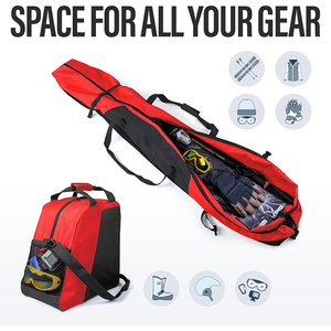 Borsa da sci e scarponi in poliestere 600D con rivestimento impermeabile combinato all'interno può ospitare sci fino a 180cm - Product Image 3