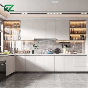 Modernos Gabinetes de Cocina Metálicos con Cestas Elevables sin Tiradores y de Tamaño Personalizable para Cocinas Domésticas - Product Image 3