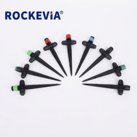 Arroseur à piquet de 13 cm avec double écrou de verrouillage et trous pour bulleur, pour serre, semis, cour, fleurs en pot, pelouse, micro-pulvérisation