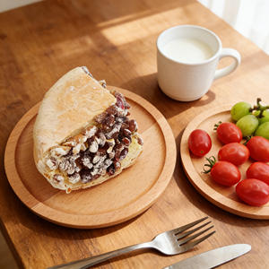 Bandeja Redonda de Madera de Haya, Plato Pequeño para Cena, Plato de Madera para el Hogar, Bandeja de Madera Maciza para Aperitivos y Pasteles - Product Image 4