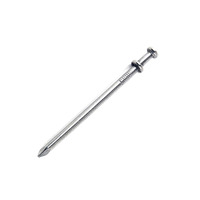 Clou commun à tige lisse en fer poli, qualité industrielle, à double tête ronde, revêtement vinyle, diamètre 4,1 mm, marque DZM
